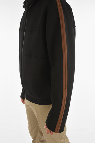 ZZEGNA zip closure neoprene sweatshirt with hood