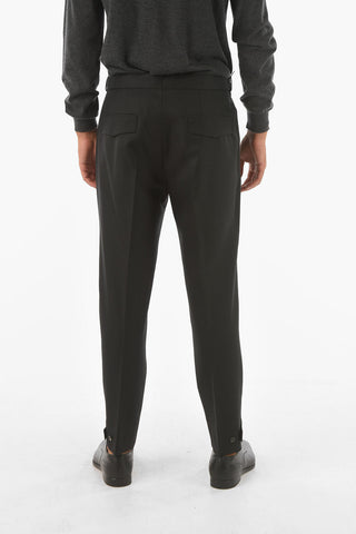 Pantaloni Chino a Due Pinces con Vita Regolabile