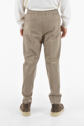 ZZEGNA drawstring waist double pleat pants