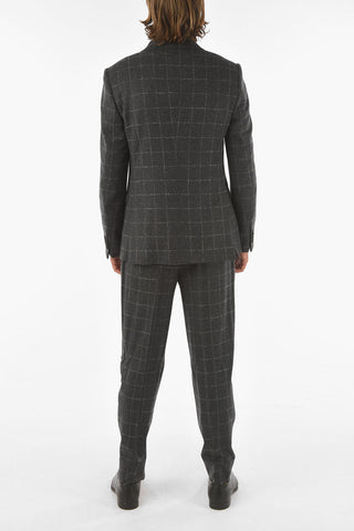 Z ZEGNA Double-breasted Peak Lapel Windowpane Check Suit