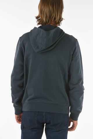 ZZEGNA Cotton Hoodie with Embossed Logo