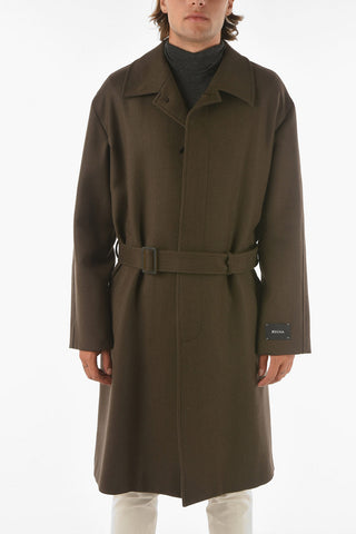 Z ZEGNA Belted Twill Wool Coat