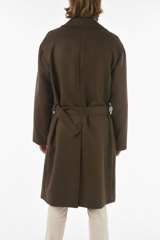 Z ZEGNA Belted Twill Wool Coat