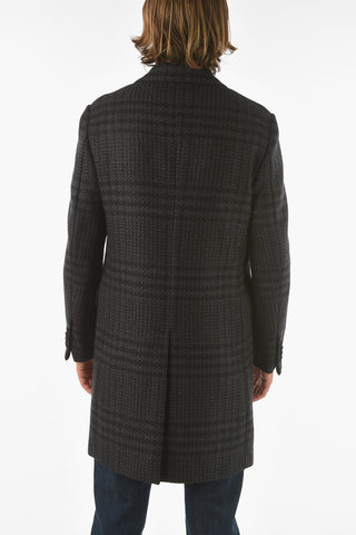 Z ZEGNA Single-breasted District Check Coat