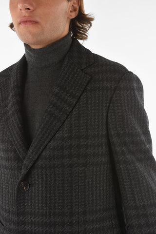 Z ZEGNA Single-breasted District Check Coat