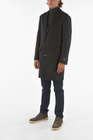 Z ZEGNA Single-breasted District Check Coat