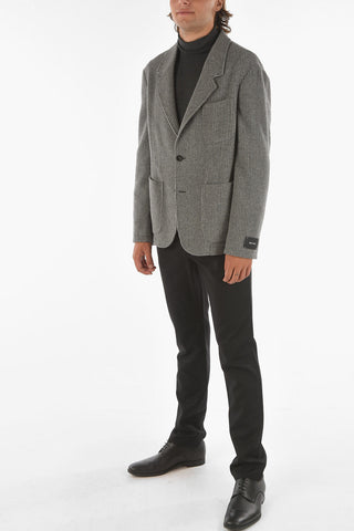 Z ZEGNA Half-lined Striped Wool Blend Blazer