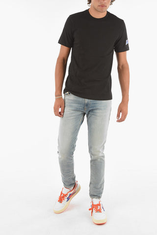 Crew Neck T-JUST Logo Patch Cotton T-Shirt