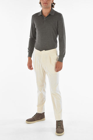 ZZEGNA single pleat corduroy pants