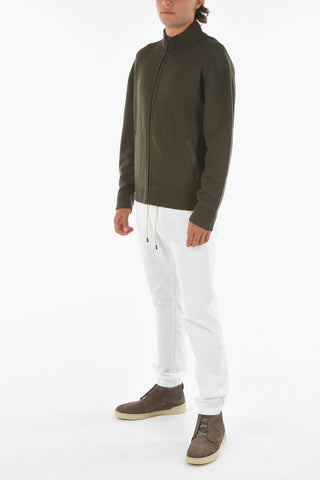 ZZEGNA Zip Closure Wool Cardigan