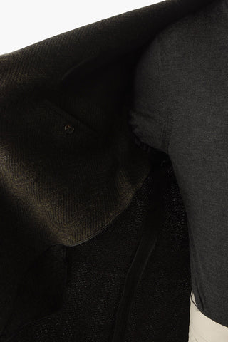 Z ZEGNA Cappotto Semifoderato in Misto Lana Herringbone