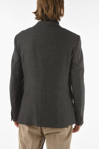 ZZEGNA stretch wool side vents notch lapel 2-button blazer