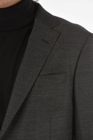 ZZEGNA stretch wool side vents notch lapel 2-button blazer