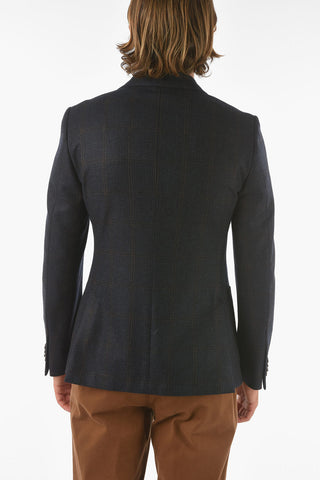 ZZEGNA windowpane check wool 2-button blazer
