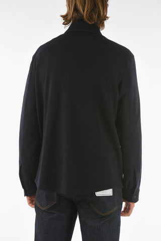 double breast pocket wool overshirt