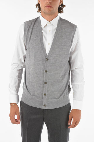 ZZEGNA gilet in lana con scollo a v