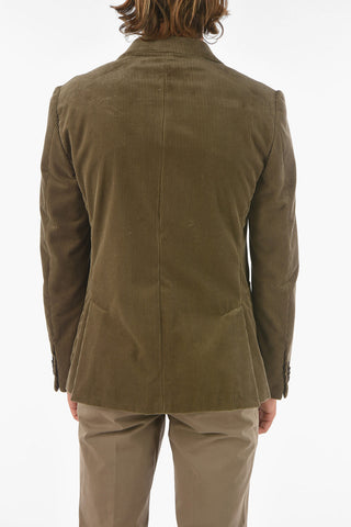 ZZEGNA Corduroy Blazer with Notch Lapel