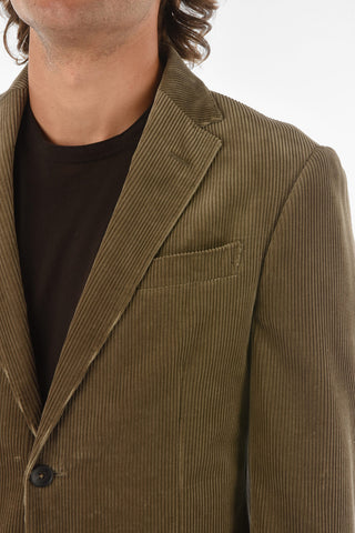 ZZEGNA Corduroy Blazer with Notch Lapel