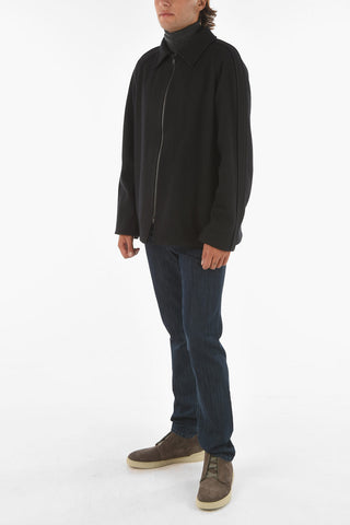 ZZEGNA Wool Blend Overshirt with Side Zip