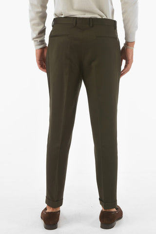 Z ZEGNA Single-pleated Twill Wool Blend Pants