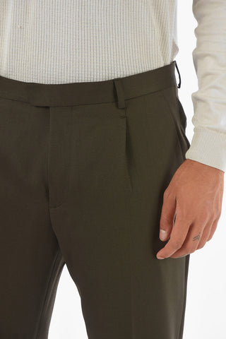 Z ZEGNA Single-pleated Twill Wool Blend Pants