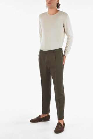 Z ZEGNA Single-pleated Twill Wool Blend Pants