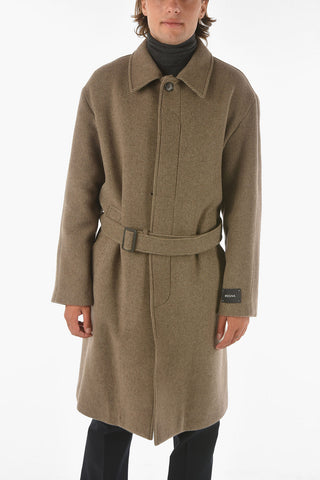 ZZEGNA Wool-blend Chesterfield Coat with Belt