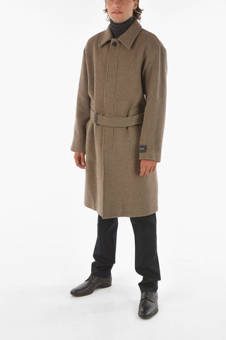 ZZEGNA Wool-blend Chesterfield Coat with Belt