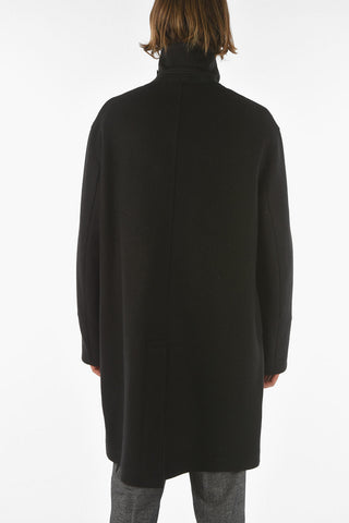 Cappotto in Misto Lana con Bottoni e Zip