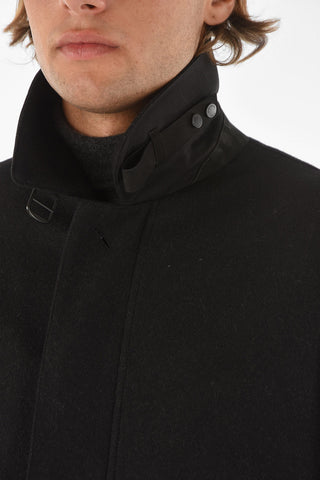 Cappotto in Misto Lana con Bottoni e Zip