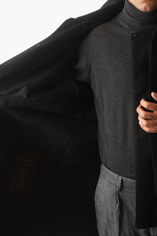 Cappotto in Misto Lana con Bottoni e Zip