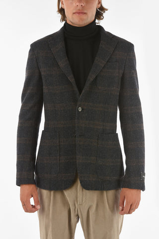 ZZEGNA Wool-blend 2-button Blazer with Patch Pockets