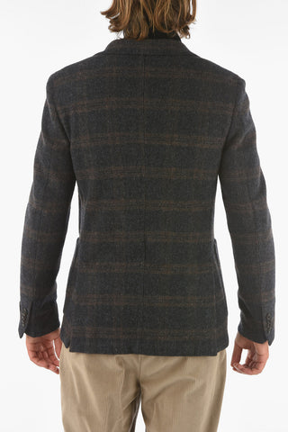 ZZEGNA Wool-blend 2-button Blazer with Patch Pockets