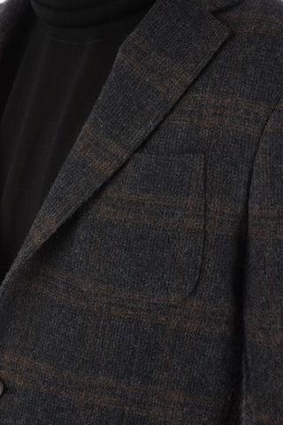 ZZEGNA Wool-blend 2-button Blazer with Patch Pockets