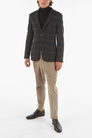 ZZEGNA Wool-blend 2-button Blazer with Patch Pockets