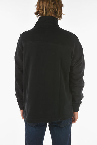 ZZEGNA Half Front Zip Cotton Sweatshirt