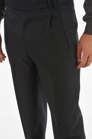 COUTURE Single-pleated Twill Wool Pants