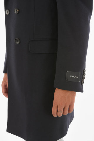 Z ZEGNA Double-breasted Wool and Cashmere Coat