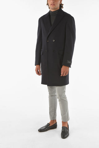 Z ZEGNA Double-breasted Wool and Cashmere Coat