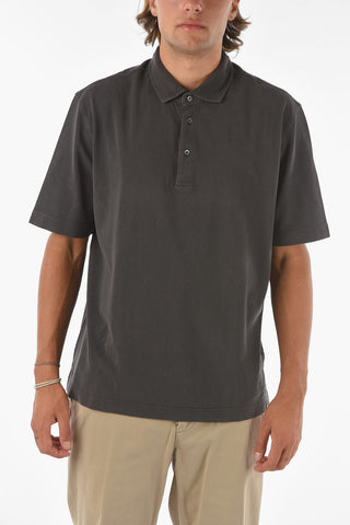 ID Cotton-piqué Polo T-shirt with Embroidered Logo