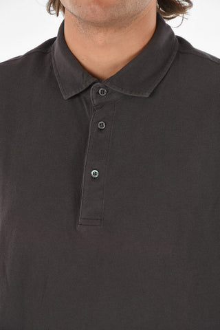 ID Cotton-piqué Polo T-shirt with Embroidered Logo