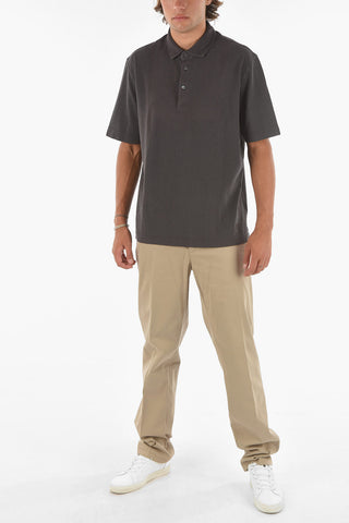 ID Cotton-piqué Polo T-shirt with Embroidered Logo