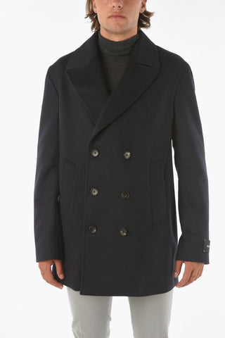 Z ZEGNA Double-breasted Wool and Cashmere Coat