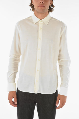 ZZEGNA Hopsack Cotton Solid Color Shirt