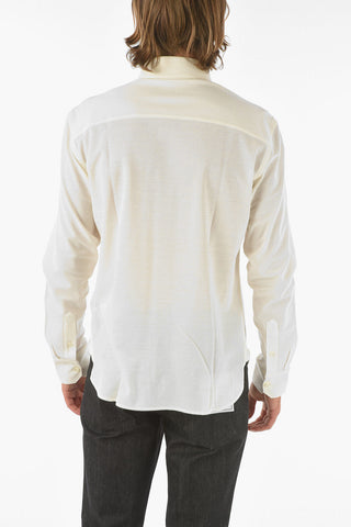 ZZEGNA Hopsack Cotton Solid Color Shirt