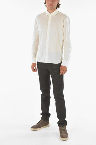 ZZEGNA Hopsack Cotton Solid Color Shirt