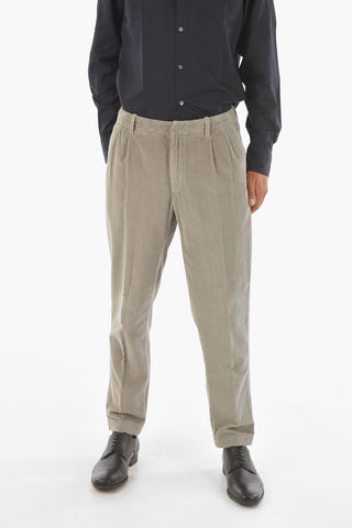 ZZEGNA double pleat corduroy pants