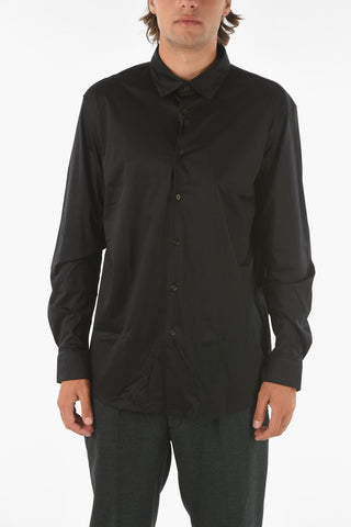 ZZEGNA solid color cotton jersey shirt