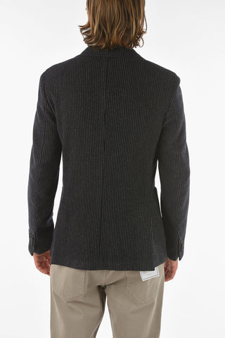 Z ZEGNA Unlined Striped Wool Blend Blazer