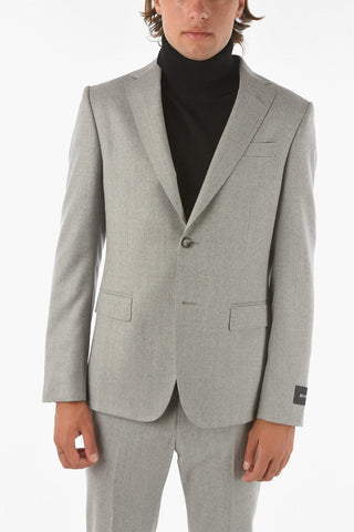 Z ZEGNA 2 Button Flap Pocket Wool Suit